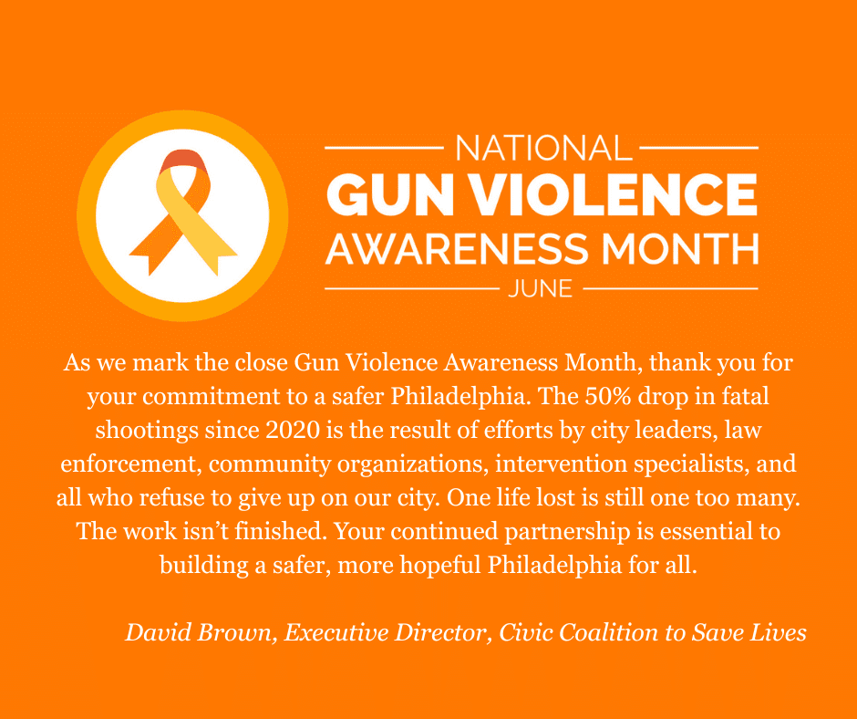 National Gun Awareness ribbon and quote from David Brown